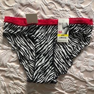 Zebra print with red lace panties